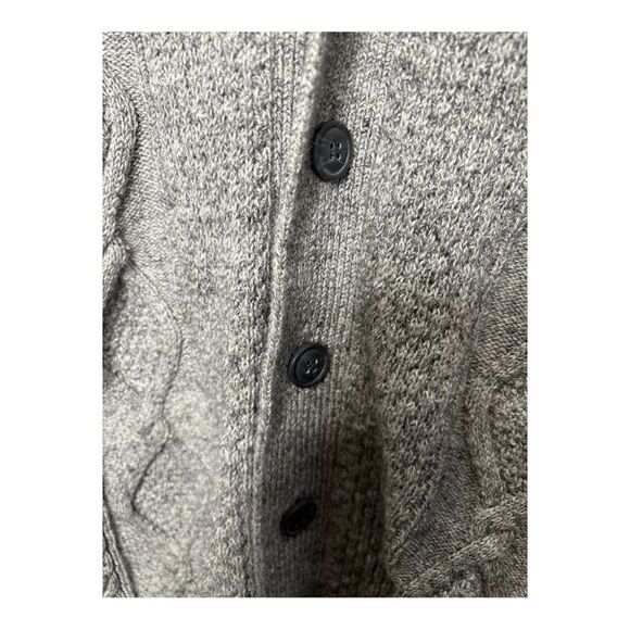Gap grey button front shawl cardigan sweater size large - Picture 4 of 5